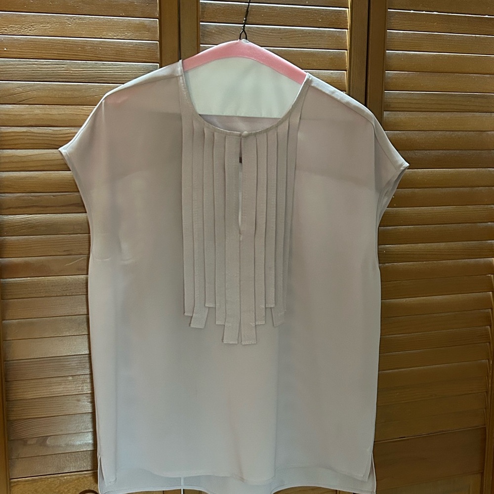 J. Crew light pink Pleated Cap Sleeve Blouse